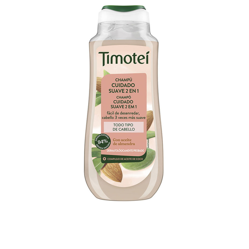 Timotei Champú Cuidado Suave 2 En 1 Con Aceite De Almendra y Coco Para Todo Tipo De Cabello Unisex, 300 ml