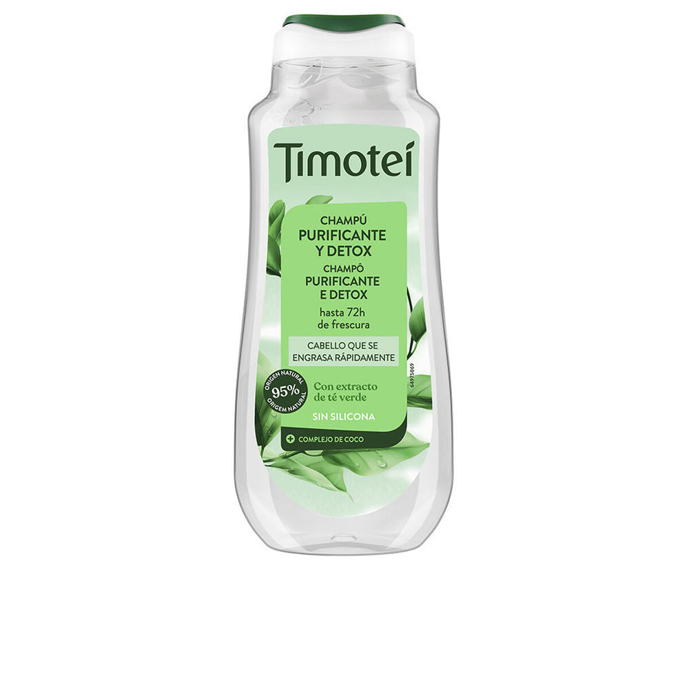 Timotei Champú Purificante y Detox Con Extracto De Té Verde Para Cabello Graso Unisex, 300 ml