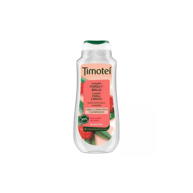 Timotei Champú Fuerza y Brillo Con Aceite De Ricino y Coco Para Cabello Débil y Quebradizo Unisex, 300 ml
