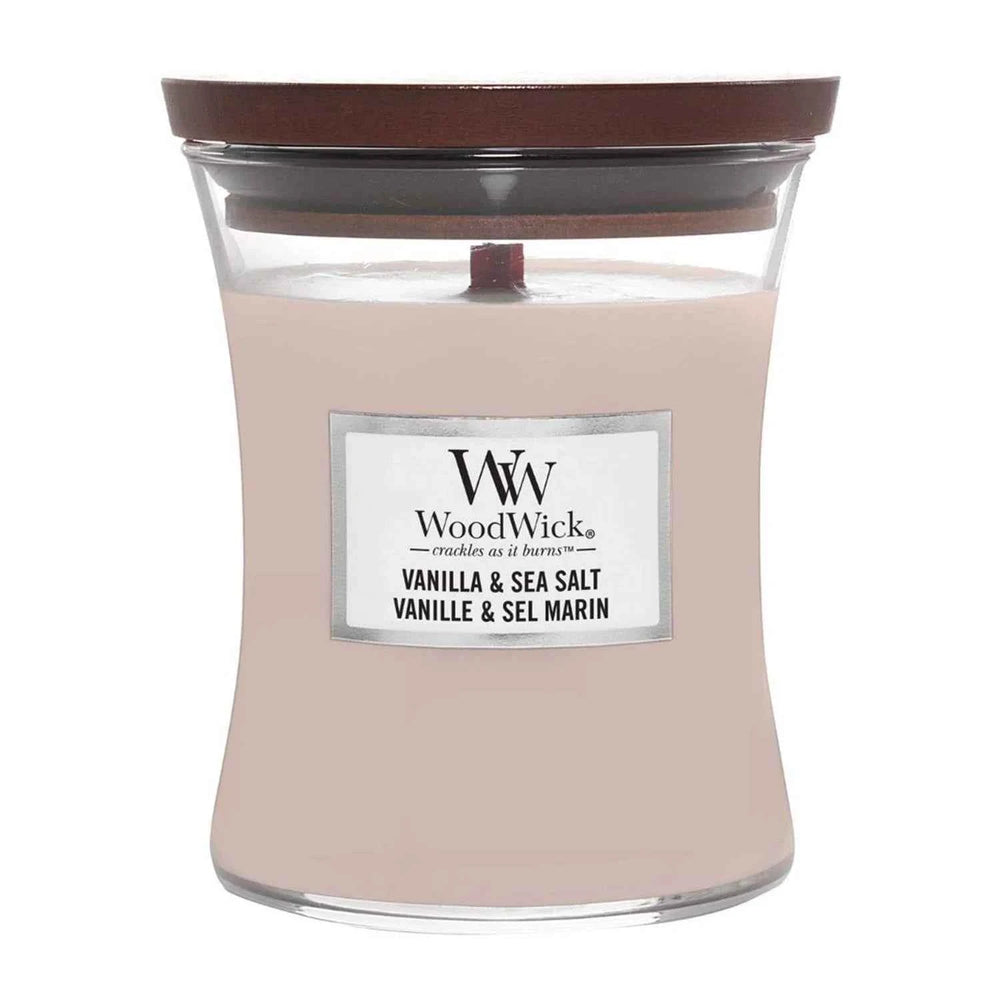 Woodwick Vela Vanilla y Sea Salt, 275 g