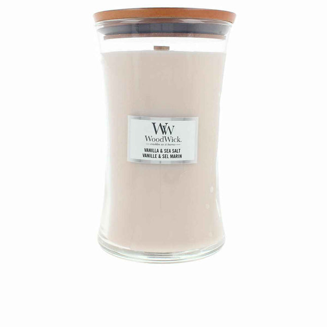 Woodwick Large Hourglass Vanilla y Sea Salt Candle, 609 g