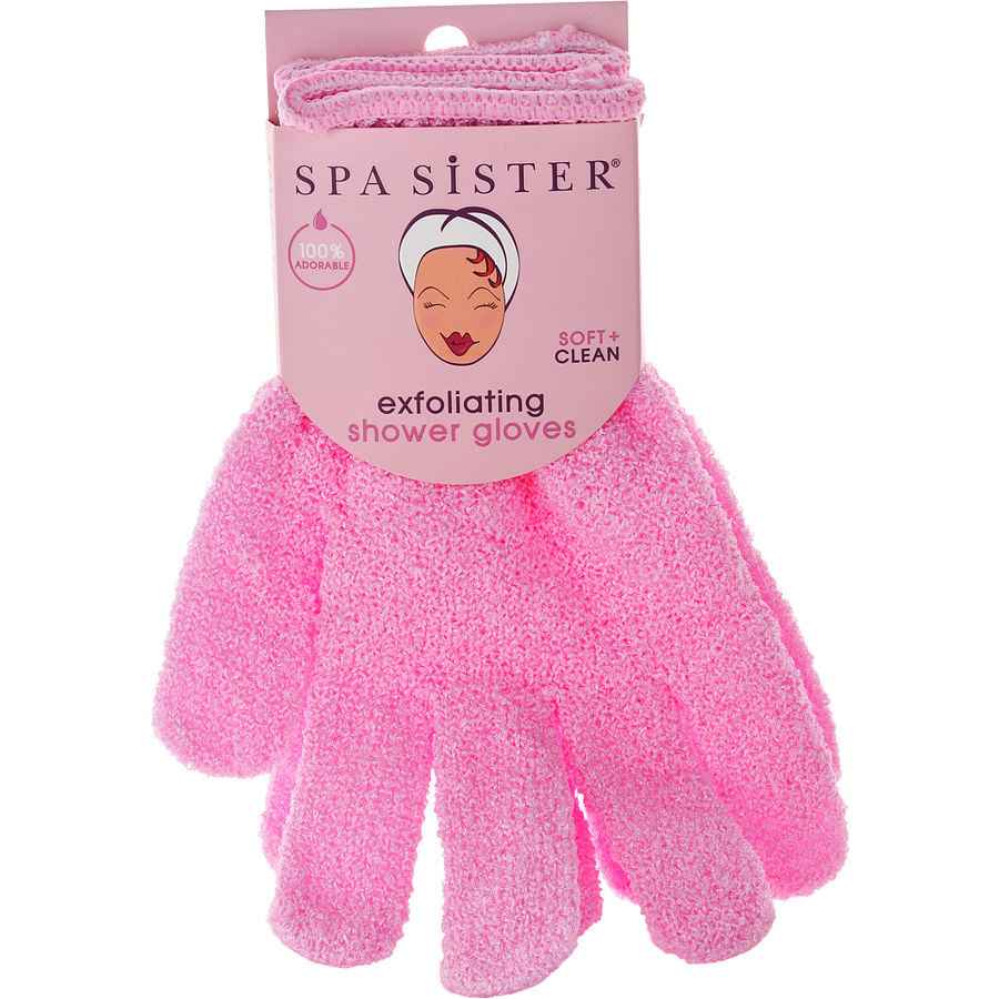 Spa Accessories Spa Sister Exfoliating Shower Gloves - Pink
