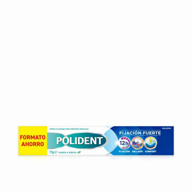 Polident Crema Fijadora Prótesis Dentales Fijación Fuerte Sabor Menta, 77 g