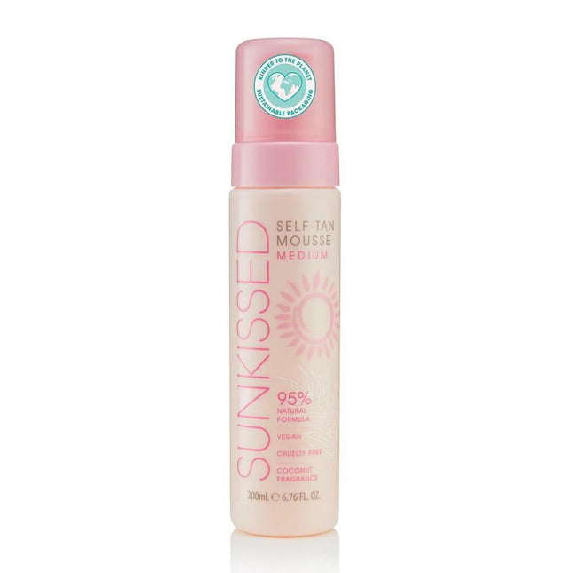 Sunkissed Self-Tan Mousse Medium Coconut Fragrance Unisex, 200 ml