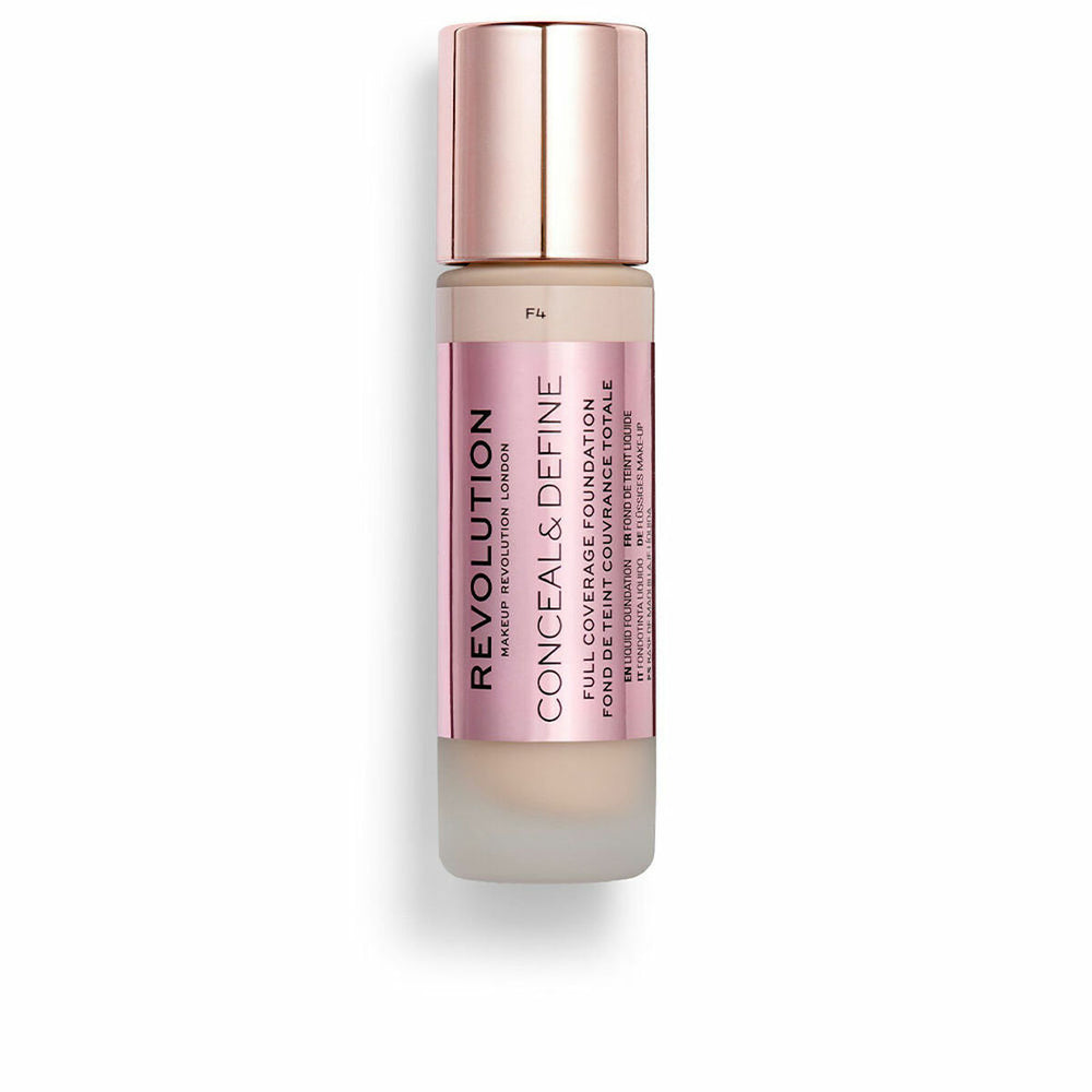 Revolution MAKE UP Conceal y Define Full Coverage – Foundation F4 Unisex, 23 ml