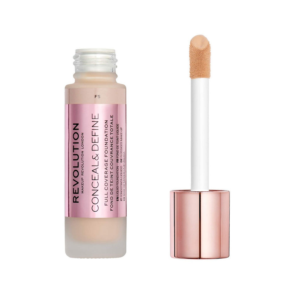 Revolution MAKE UP Conceal y Define Full Coverage – Foundation F5 Unisex, 23 ml