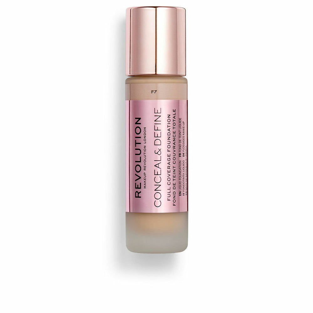 Revolution MAKE UP Conceal y Define Full Coverage – Foundation F7 Unisex, 23 ml
