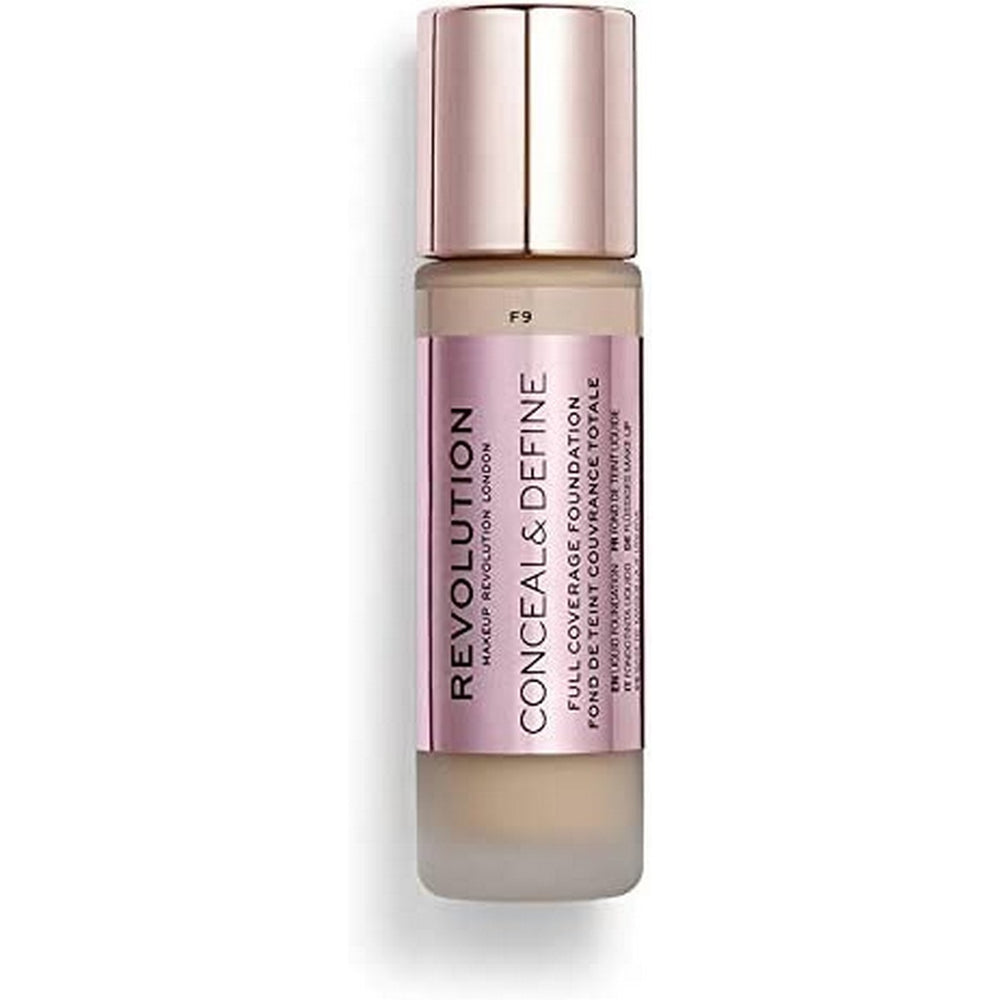 Revolution MAKE UP Conceal y Define Full Coverage – Foundation F9 Unisex, 23 ml