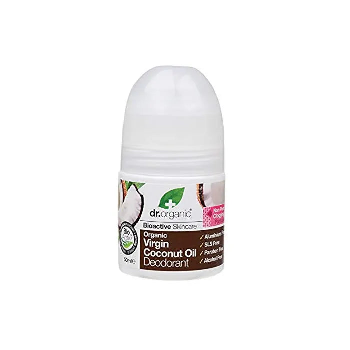 DR. Organic Dr Organic Virgin Coconut Oil – Deodorant Roll On Unisex, 50 ml