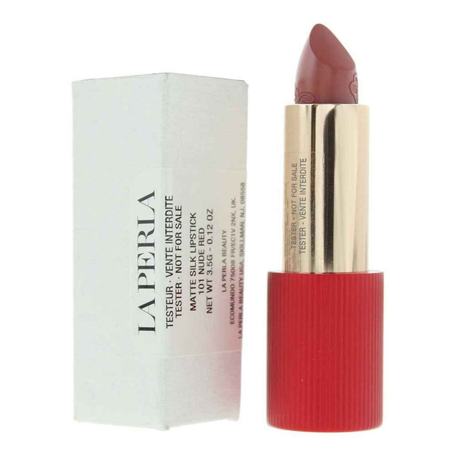 La Perla Matte Silk Matte – Cream Lipstick for Women, 101, Nude Red, 3.5 g