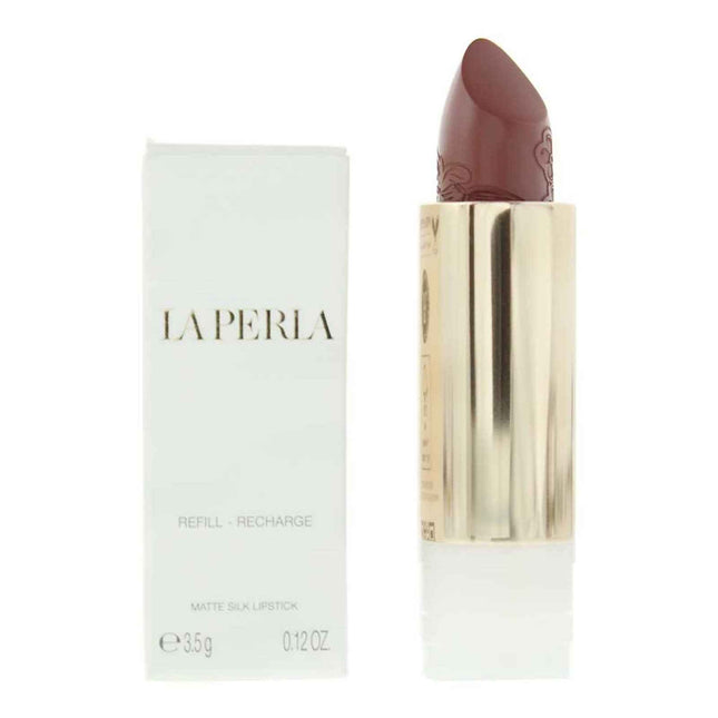 La Perla Matte Silk Matte – Cream Lipstick for Women, 111, Auburn Red, Refill, 3.5 g
