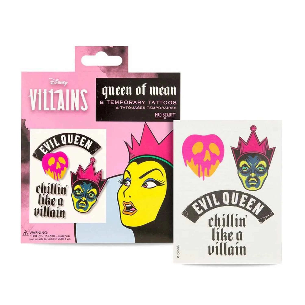 Disney Villains Queen Of Mean 8 Tatuajes Temporales, 1 Units