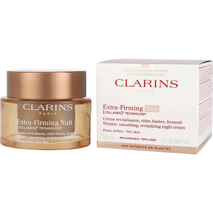 Clarins Extra-Firming Nuit [Collagen]³ Technology Wrinkle Smoothing Revitalizing Night Cream Refillable - Dry Skin 50ml/1.7oz