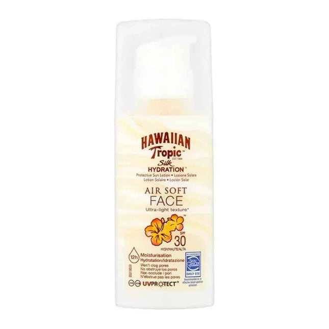 Hawaiian Tropic Silk Hidration Air Soft Face Sun – Lotion Spf30 Unisex, 50 ml