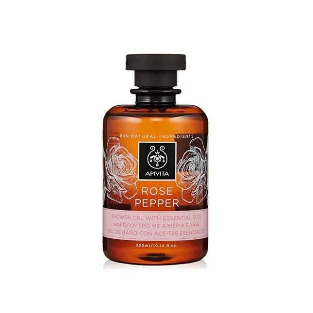 Apivita Rose Pepper Shower – Gel with Essential Oils Unisex, 300 ml