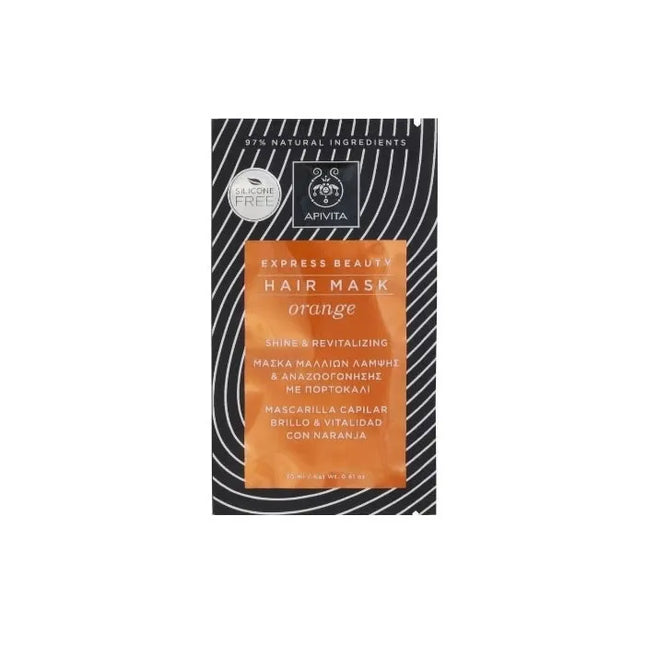 Apivita Shine And Revitalizing Hair Mask Orange Unisex, 20 ml