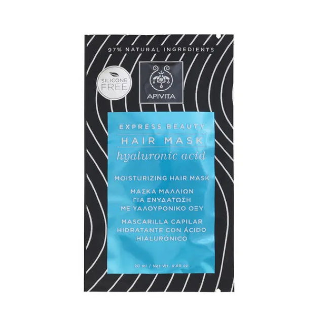 Apivita Moisturizing Hair Mask With Hyaluronic Acid Unisex, 20 ml