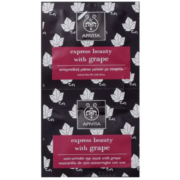 Apivita Anti-Wrinkle Eye Mask With Grape Unisex, 2x2 ml