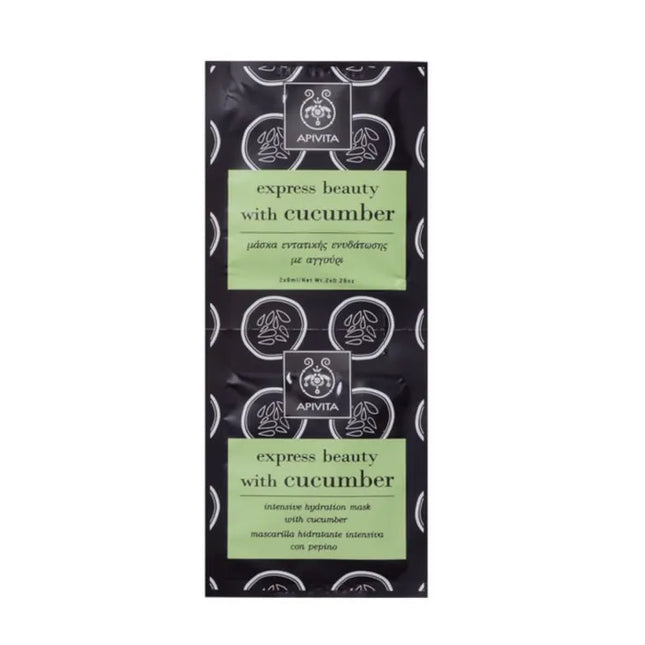 Apivita Intensive Hydration Mask With Cucumber, 2x8 ml