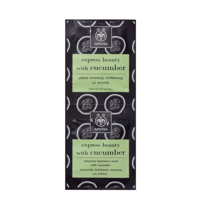 Apivita Intensive Hydration Mask With Cucumber, 2x8 ml
