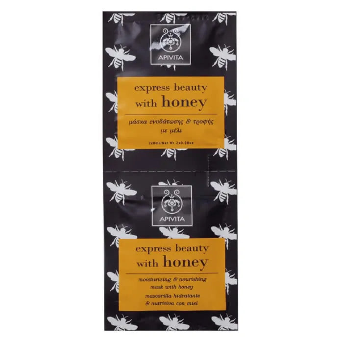 Apivita Express Beauty Moisturizing And Nourishing Face Mask With Honey, 2x8 ml