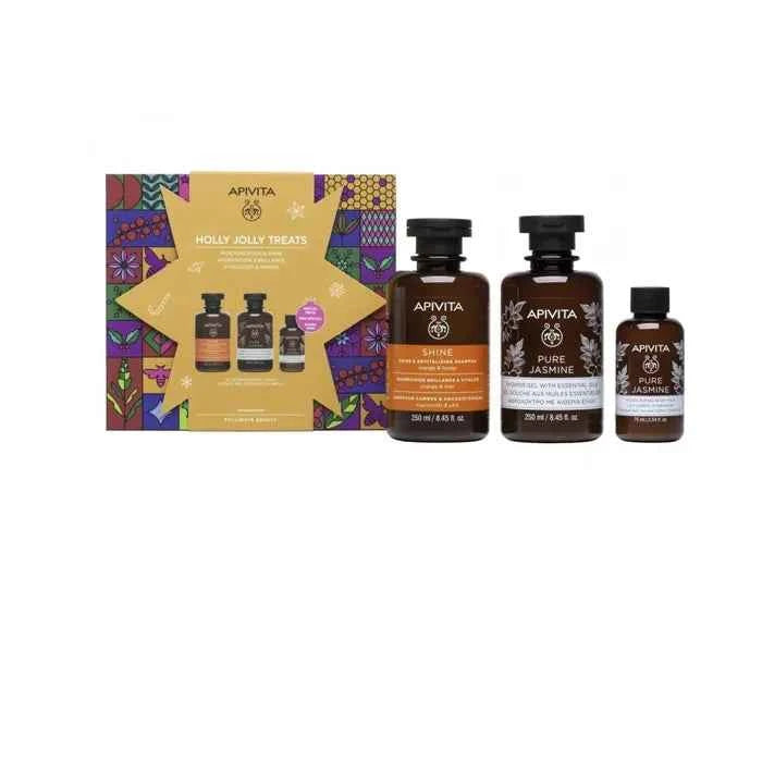 Apivita Hydration Y Shine – Shampoo + Gel + Body Lotion Unisex, Set 3 Pieces