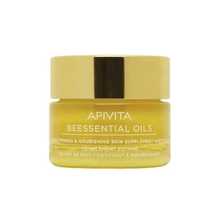 Apivita Beessential Strengthening & Nourishing Skin Supplement Night Balm Unisex, 15 ml