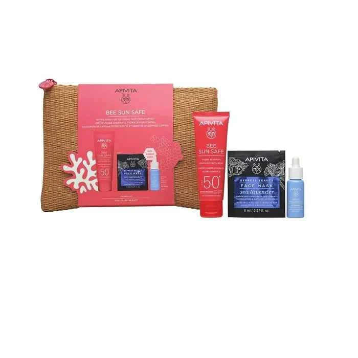 Apivita Bee Sun Safe Hydra Sensitive Soothing Face – Cream SPF50+ 50 ml Unisex, Set 4 Pieces