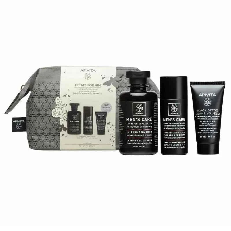 Apivita Men's Face and Body Care Unisex, Set 3 Pieces
