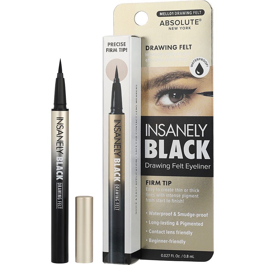 Absolute Ny Insanely Black Firm Felt Tip Liner 0.8ml/0.027oz