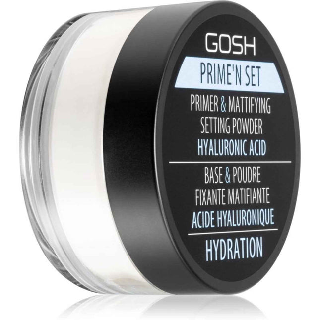 Gosh Prime'N Set Vegan Primer & Setting Powder – Loose Setting Powder for Women, 002, Banana, 7 g