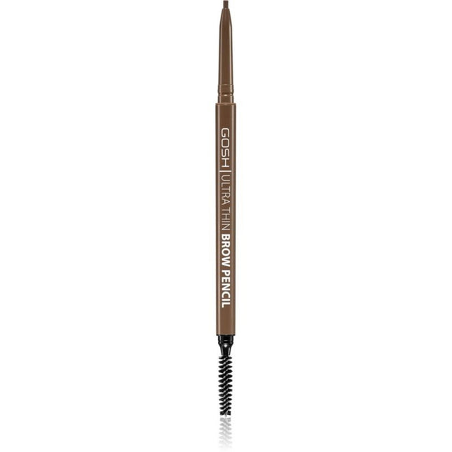 Gosh Ultra Thin – Eyebrow Cream Pencil & Brush 2-in-1 for Women, 002, Grey Brown, 0.09 g