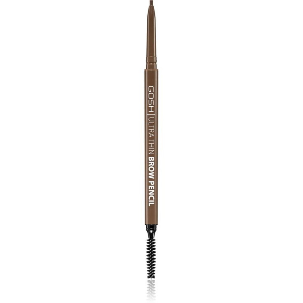 Gosh Ultra Thin – Eyebrow Cream Pencil & Brush 2-in-1 for Women, 002, Grey Brown, 0.09 g