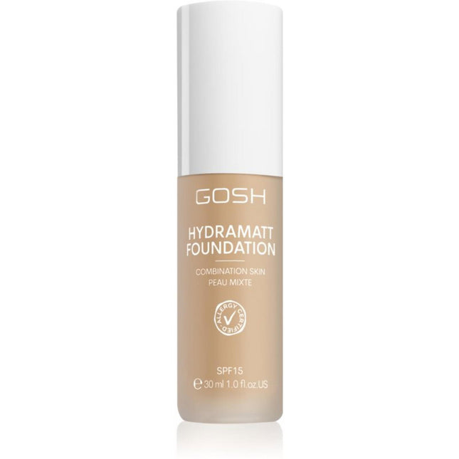 Gosh Hydramatt Matte – Liquid Foundation for Women, 006N, Medium Light, SPF 15, 30 ml