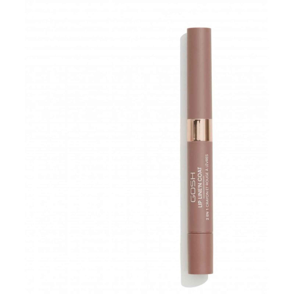 Gosh Line'n Coat – Lip Liner & Lip Coat 2-in-1 for Women, 002, Burnt Cinnamon, 2 ml
