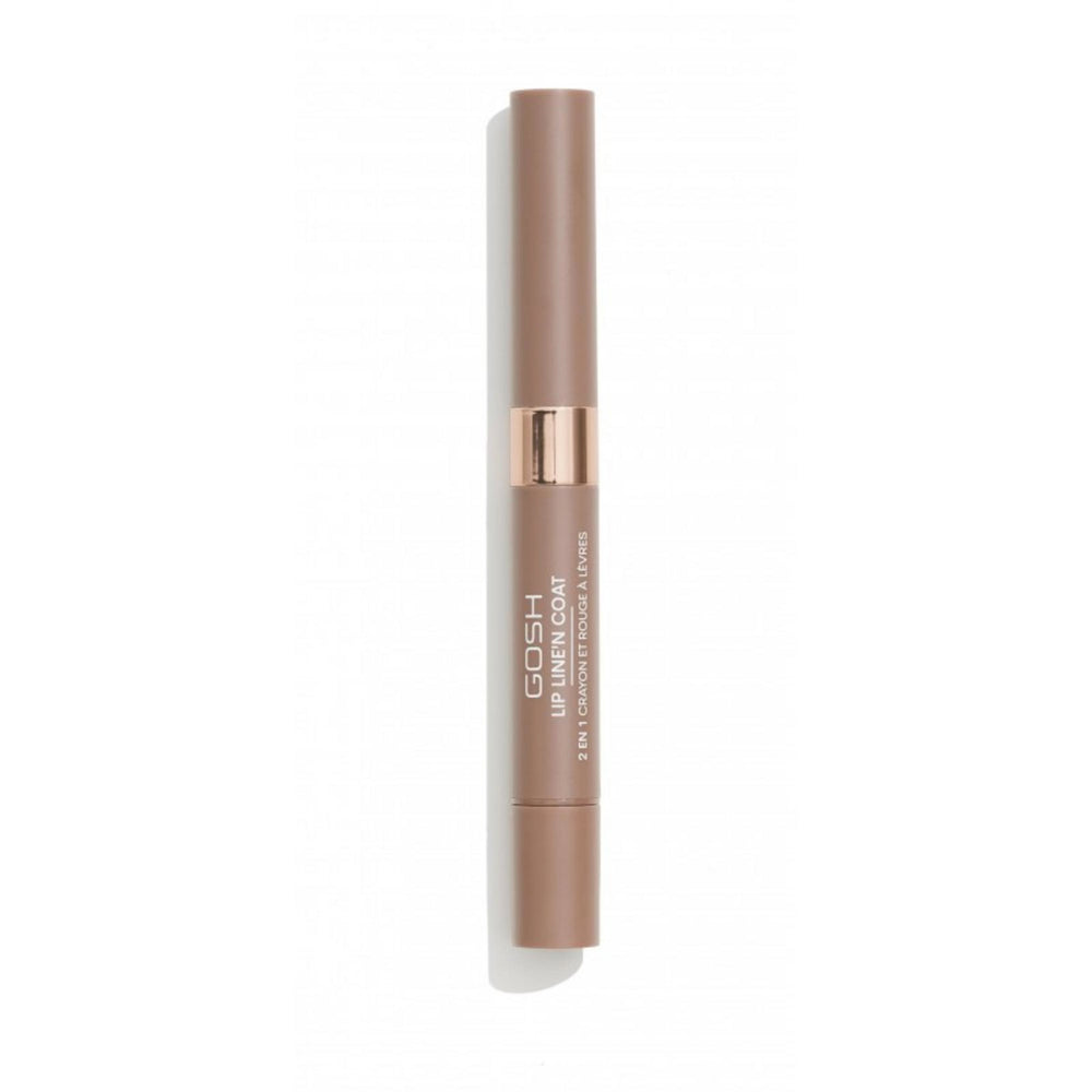 Gosh Line'n Coat – Lip Liner & Lip Coat 2-in-1 for Women, 003, Soft Nougat, 2 ml
