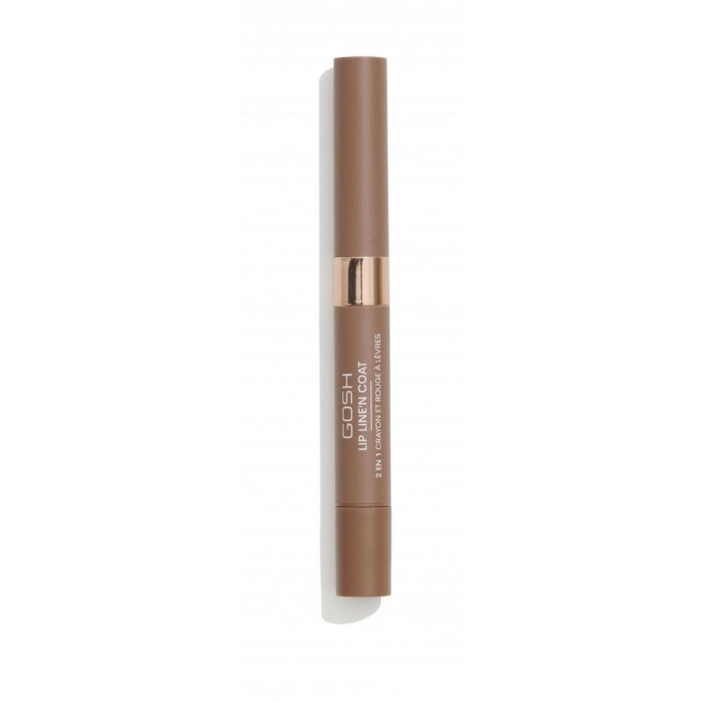 Gosh Line'n Coat – Lip Liner & Lip Coat 2-in-1 for Women, 004, Caramel Toffee, 2 ml