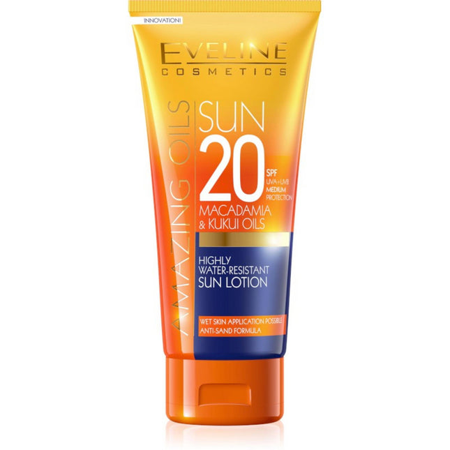 Eveline Cosmetics Amazing Oils Macadamia Oil Nourishing – Sunscreen Lotion Unisex, SPF20, 200 ml