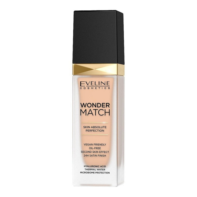 Eveline Cosmetics Wonder Match Skin Absolute Perfection Oil Free – Liquid Foundation for Women, 16, Light Beige, 30 ml