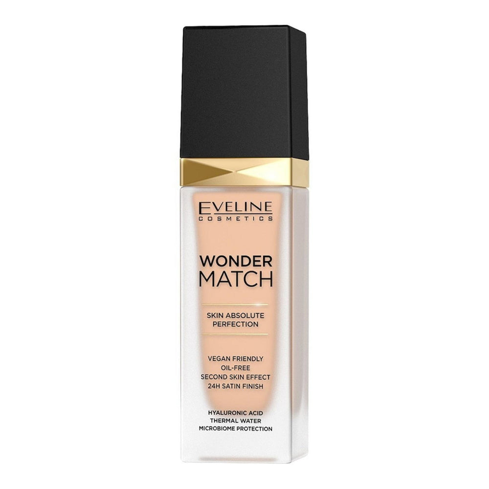 Eveline Cosmetics Wonder Match Skin Absolute Perfection Oil Free – Liquid Foundation for Women, 16, Light Beige, 30 ml