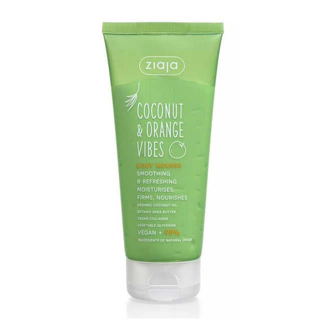 Ziaja Coconut y Orange Vibes Mousse Corporal Suavizante y Refrescante Unisex, 200 ml