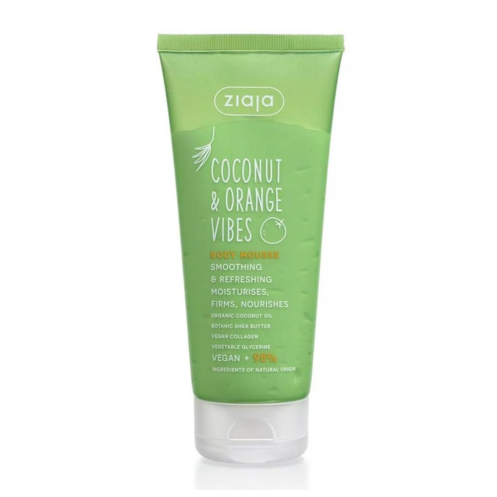 Ziaja Coconut y Orange Vibes Mousse Corporal Suavizante y Refrescante Unisex, 200 ml