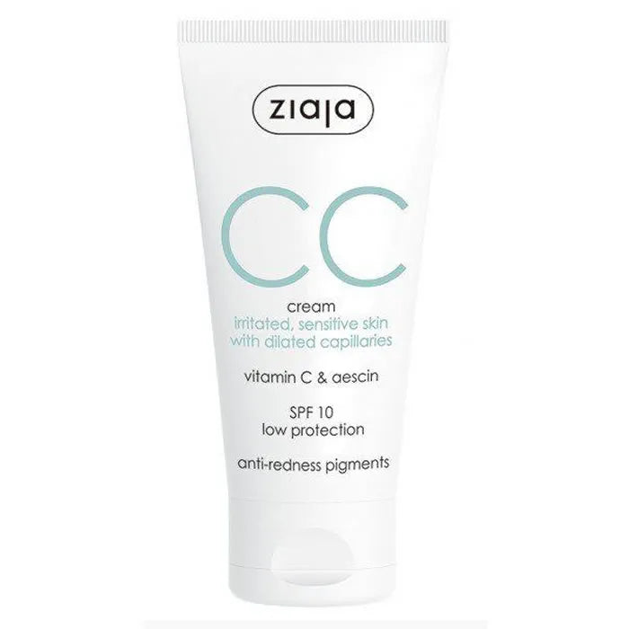 Ziaja Cc Cream Correctora Para Pieles Irritadas y Sensibles Unisex, 50 ml