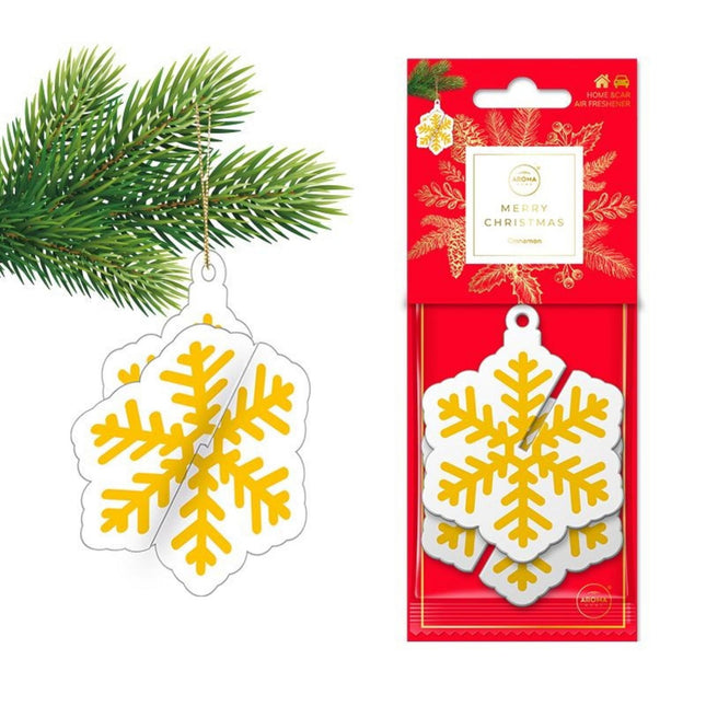 Aroma Car Xmas 3D Snowflake Cinnamon – Room Air Freshener Unisex