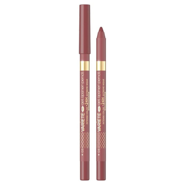Eveline Cosmetics Variete Waterproof Gel – Lip Liner for Women, 03, Dusty Rose, 1.3 g