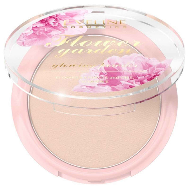 Eveline Cosmetics Flower Garden Illuminating – Compact Powder for Women, 8 g