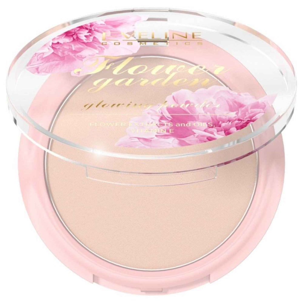Eveline Cosmetics Flower Garden Illuminating – Compact Powder for Women, 8 g