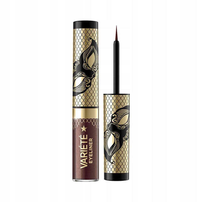 Eveline Cosmetics Variete Sparkling – Liquid Eyeliner for Women, 02, Shiny Brown, 4 ml