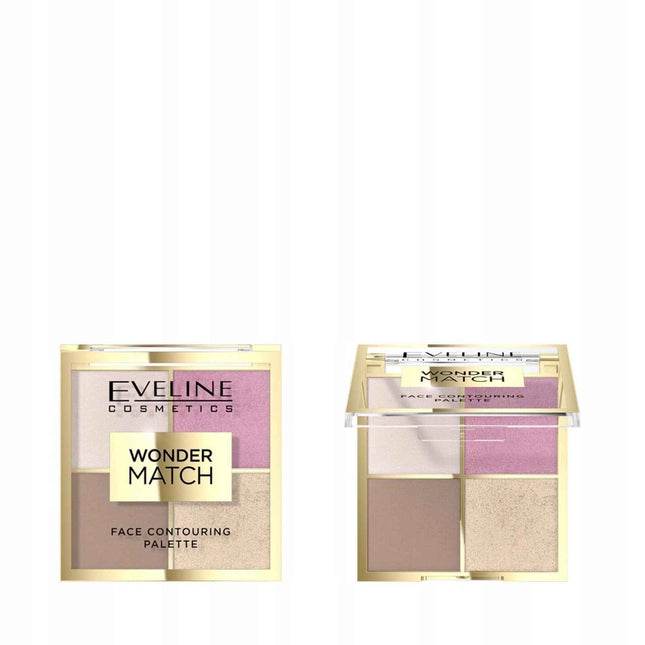 Eveline Cosmetics Wonder Match – Contouring Palette for Women, 4 Shades, 01, 10.8 g