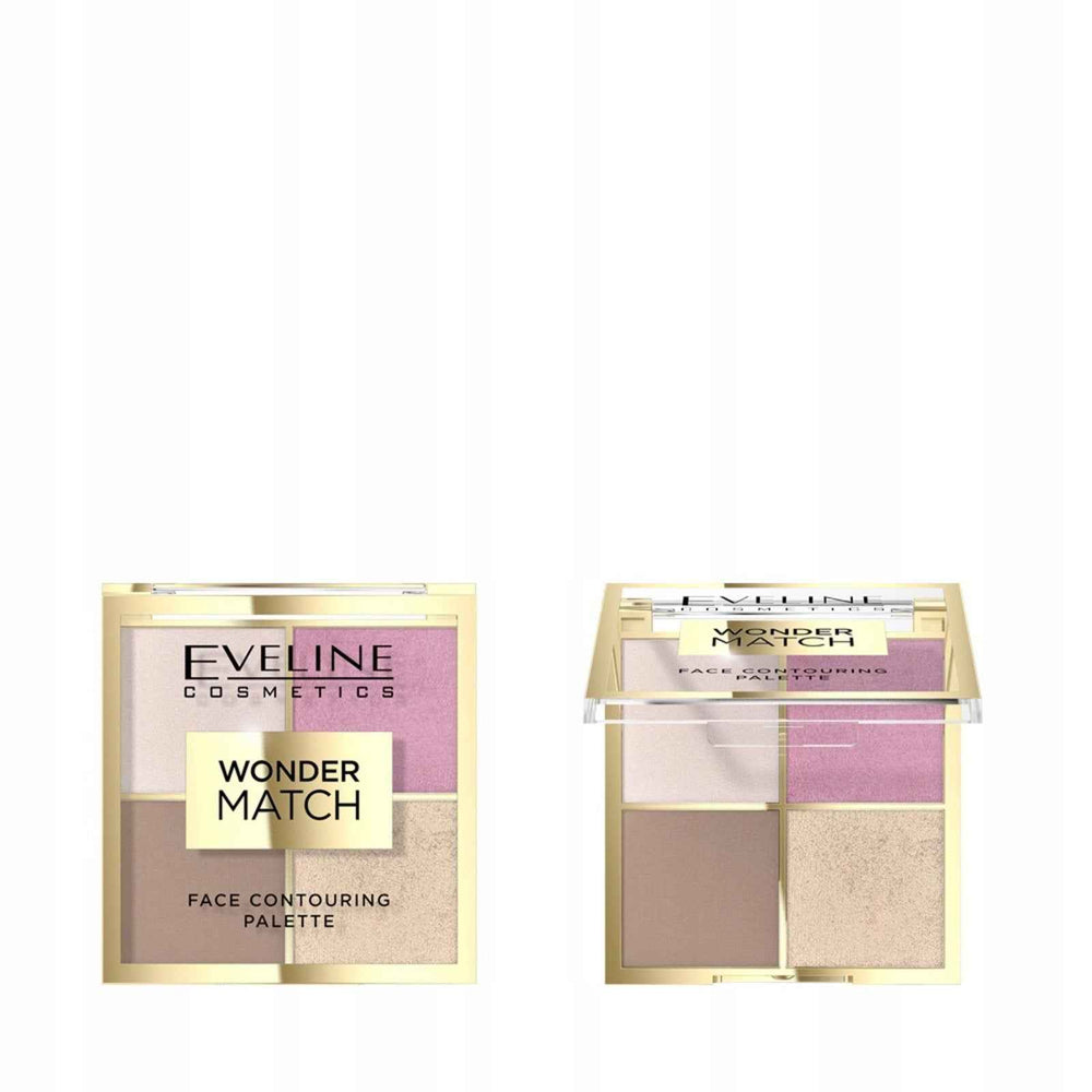 Eveline Cosmetics Wonder Match – Contouring Palette for Women, 4 Shades, 01, 10.8 g